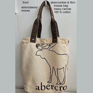 Abercrombie , embroidered moose, tote bag